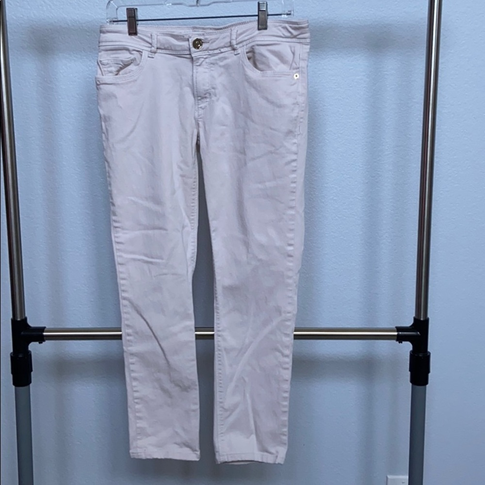 Zara cream colored denim jeans